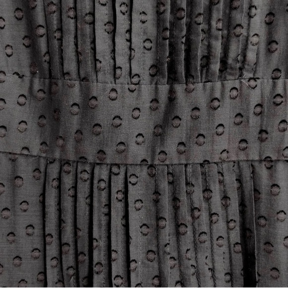 Anthropologie Moulinette Soeurs  Swiss Dot Charcoal Sleeveless Ruffle Dress - Picture 7 of 12